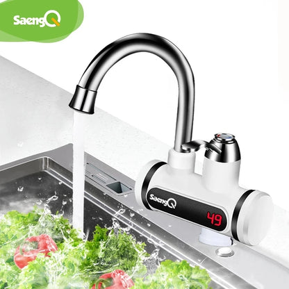 SaengQ Digital Display Electric Water Heater 220V Kitchen Faucet