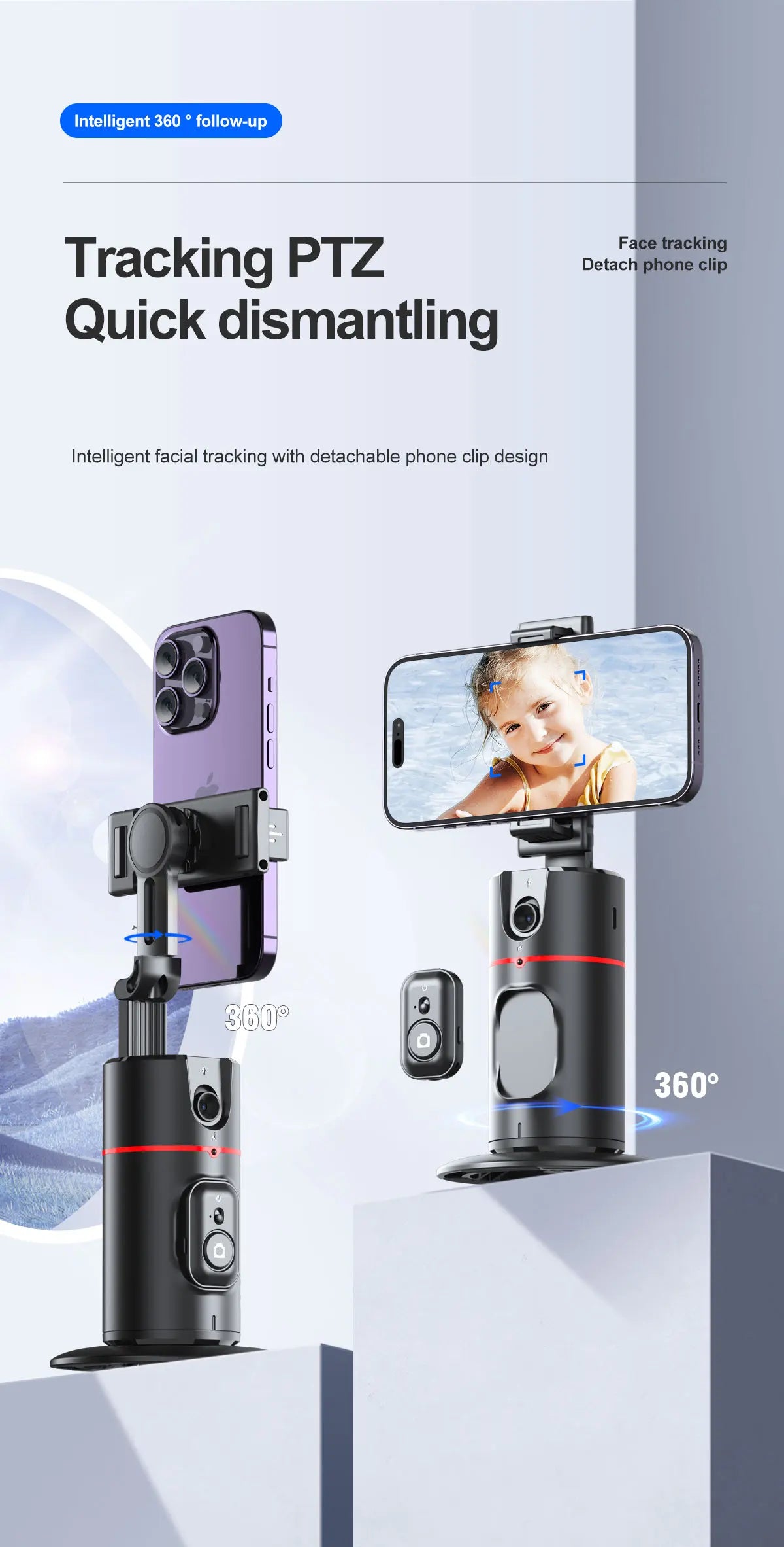 Phone Stabilizer Smart Facial Tracking-Stick Tripod