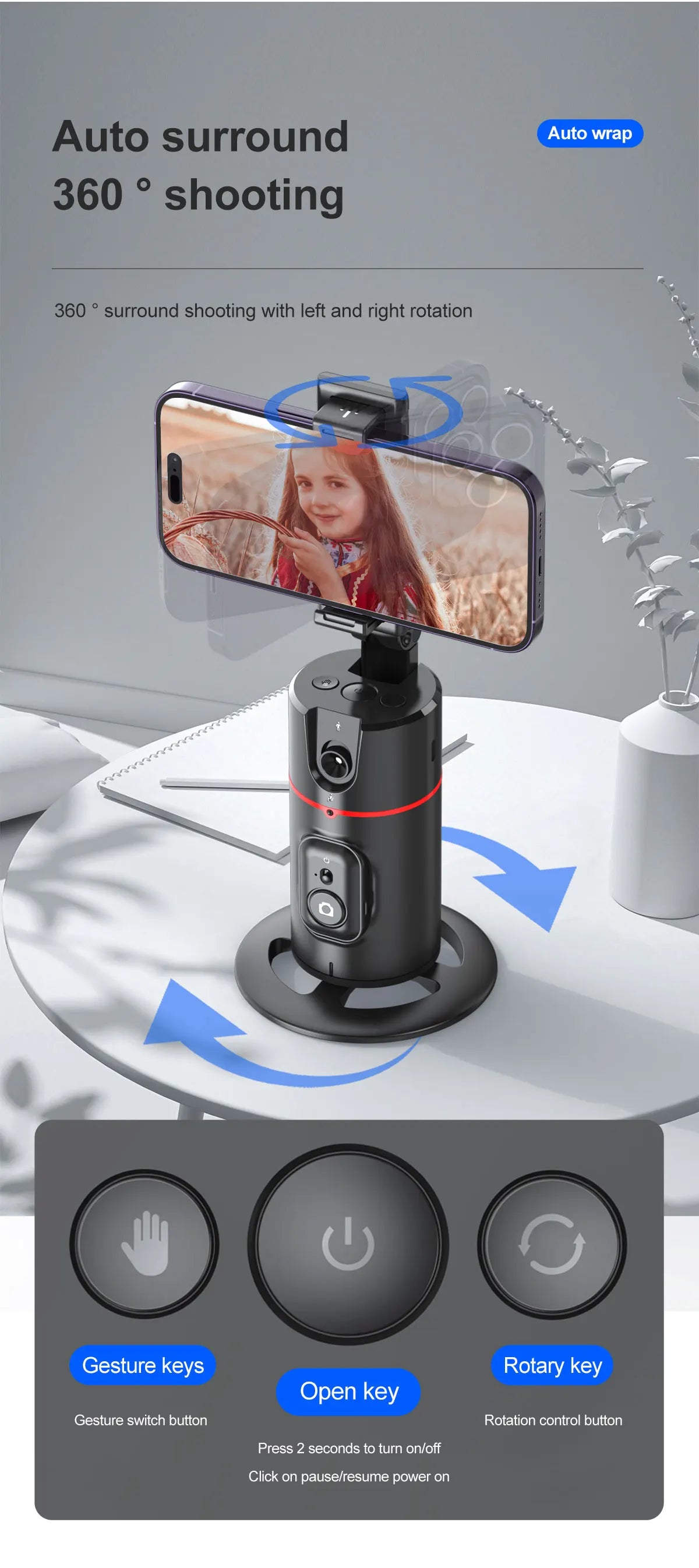 Phone Stabilizer Smart Facial Tracking-Stick Tripod