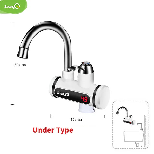 SaengQ Digital Display Electric Water Heater 220V Kitchen Faucet