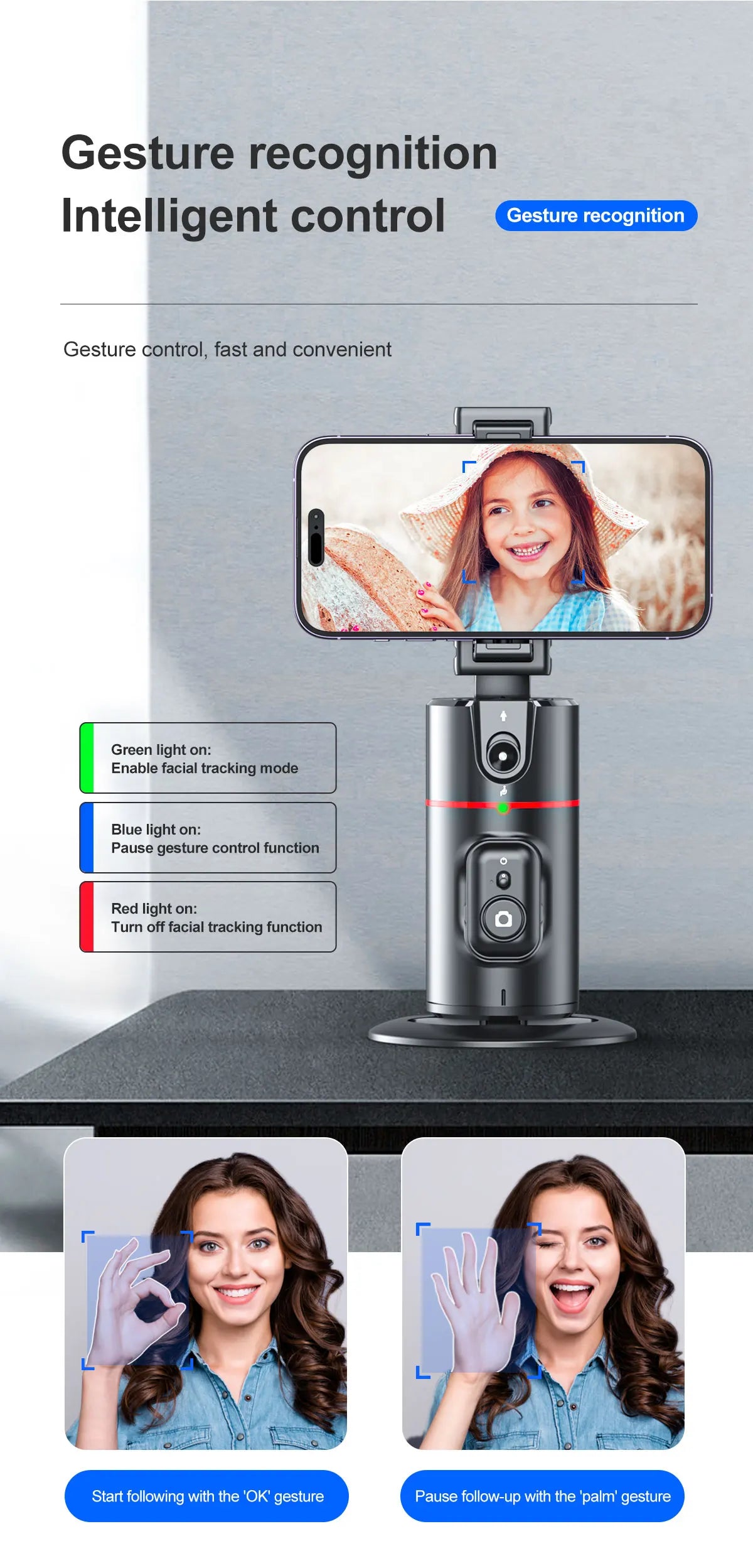 Phone Stabilizer Smart Facial Tracking-Stick Tripod